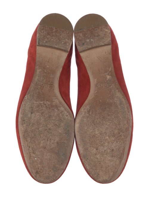 Chloé Suede Scalloped Accent Ballet Flats