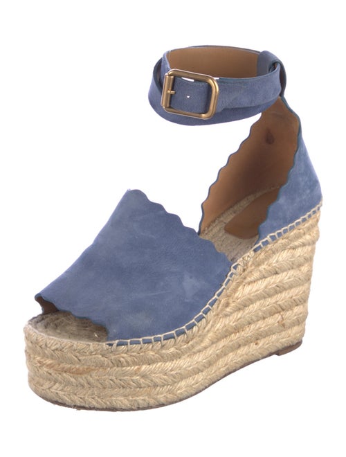Chloé Suede Scalloped Accent Espadrilles