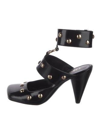Chloé Leather Studded Accents Mules