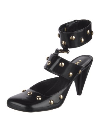 Chloé Leather Studded Accents Mules