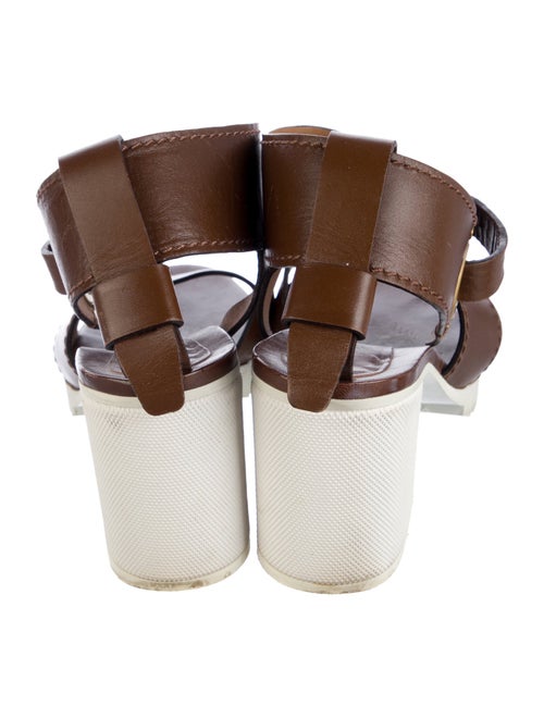 Chloé Leather Cutout Accent Slingback Sandals