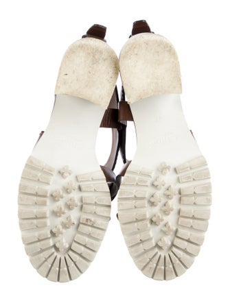 Chloé Leather Cutout Accent Slingback Sandals