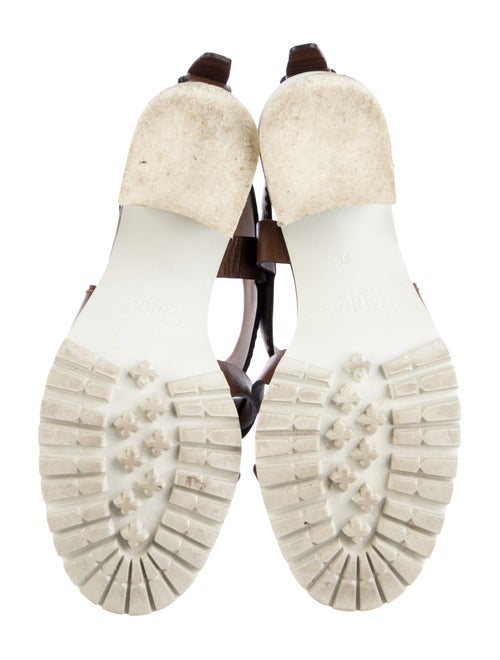 Chloé Leather Cutout Accent Slingback Sandals