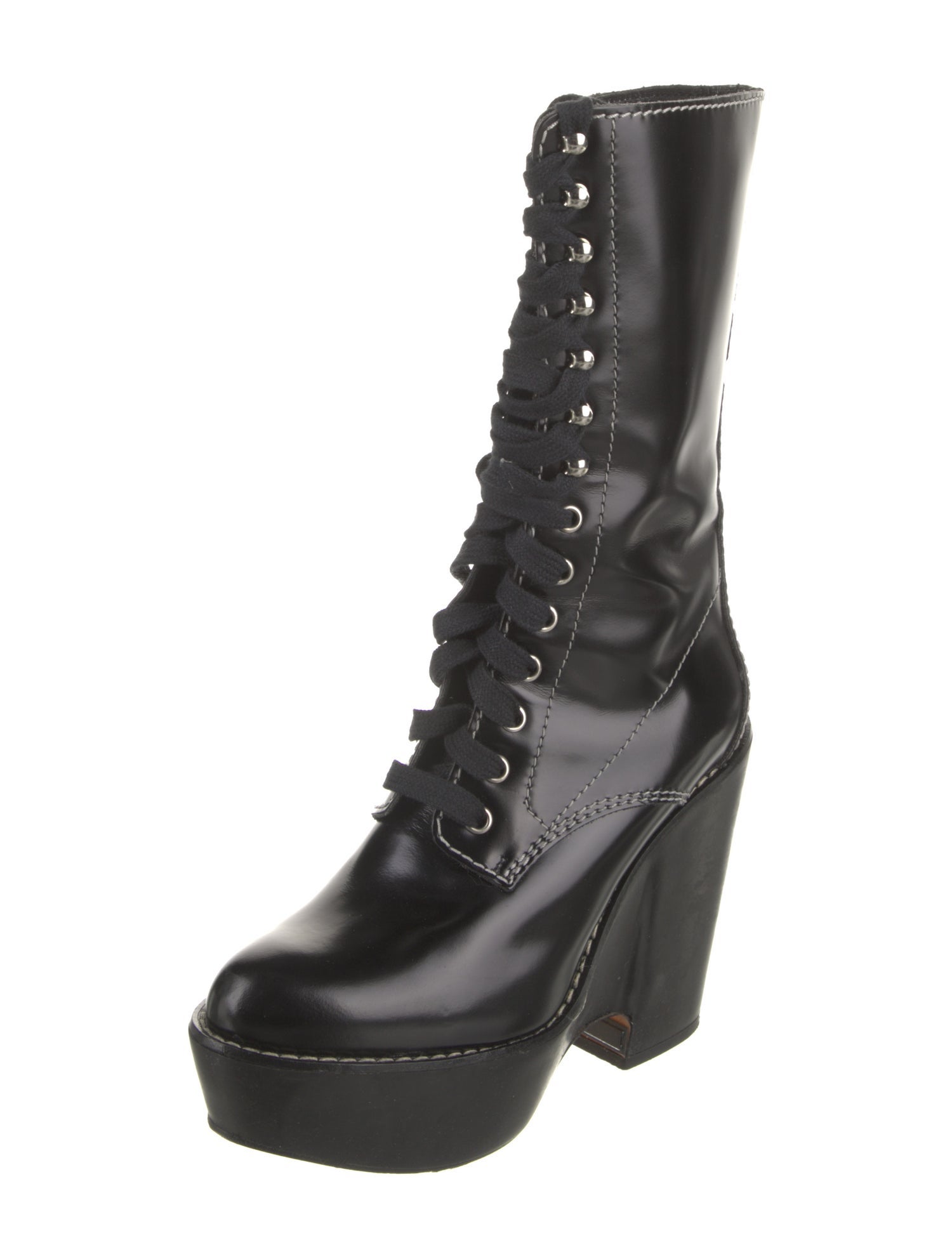 Chloé Leather Combat Boots