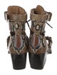 Chloé Leather Animal Print Lace-Up Boots