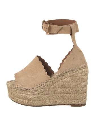 Chloé Suede Scalloped Accent Espadrilles