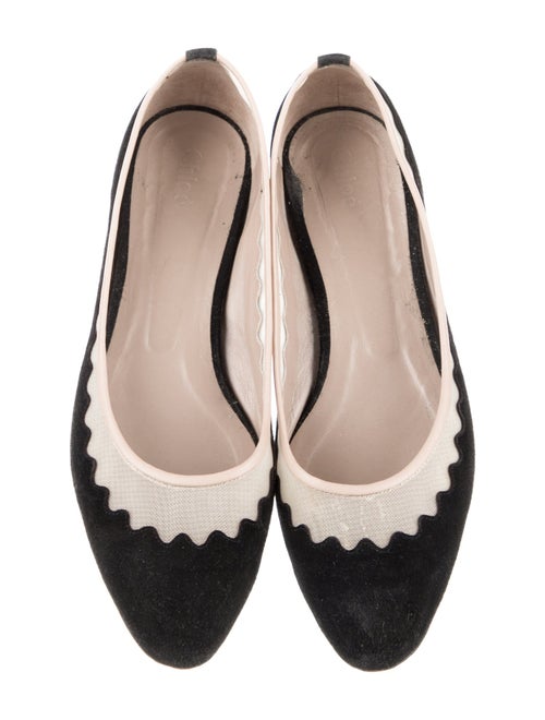 Chloé Suede Scalloped Accent Ballet Flats