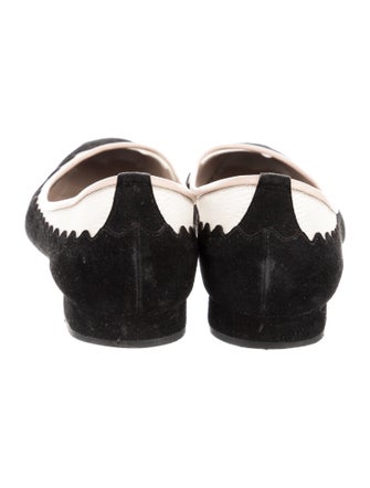 Chloé Suede Scalloped Accent Ballet Flats