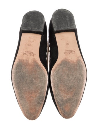 Chloé Suede Scalloped Accent Ballet Flats