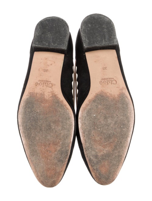 Chloé Suede Scalloped Accent Ballet Flats