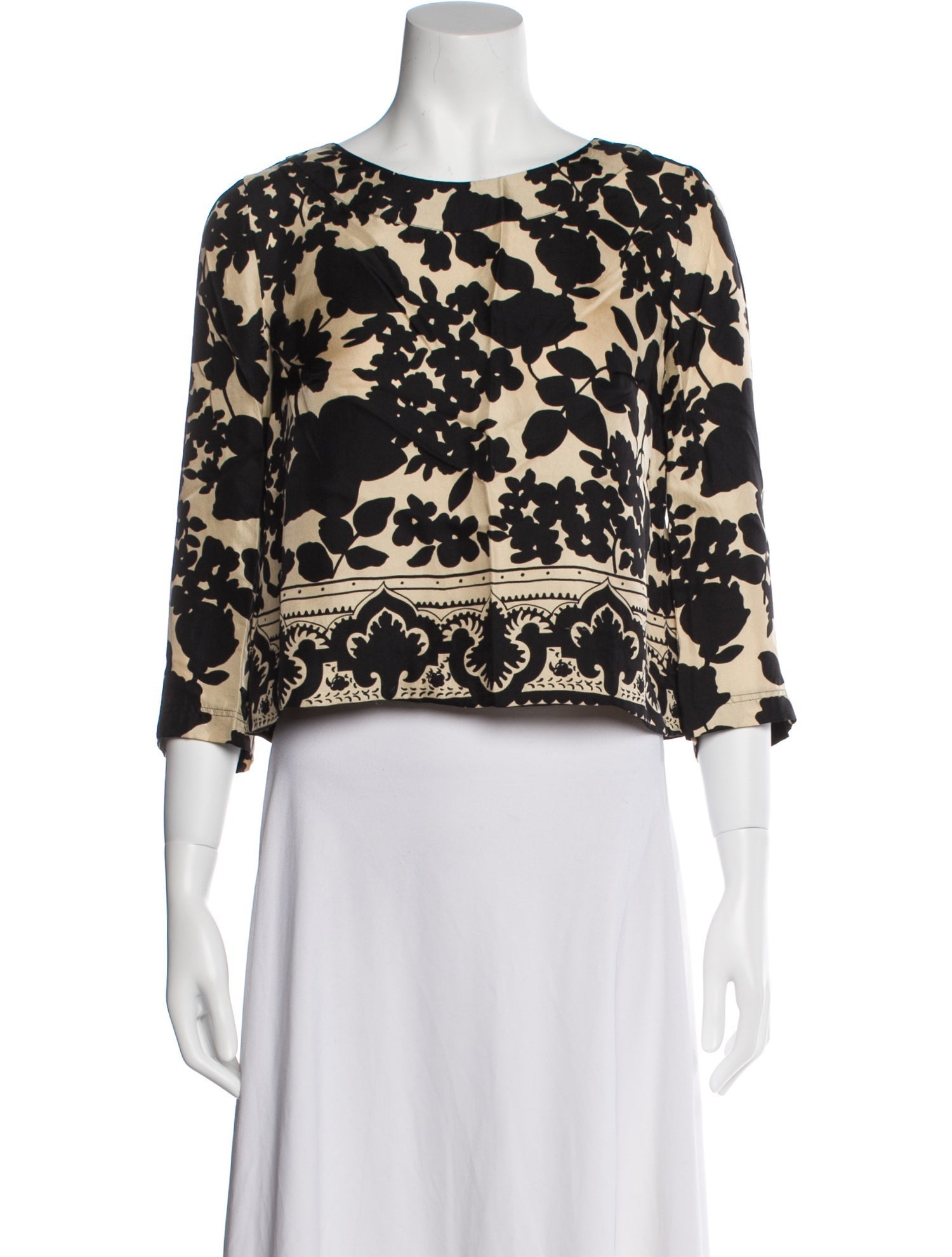 Chloé Silk Floral Print Crop Top