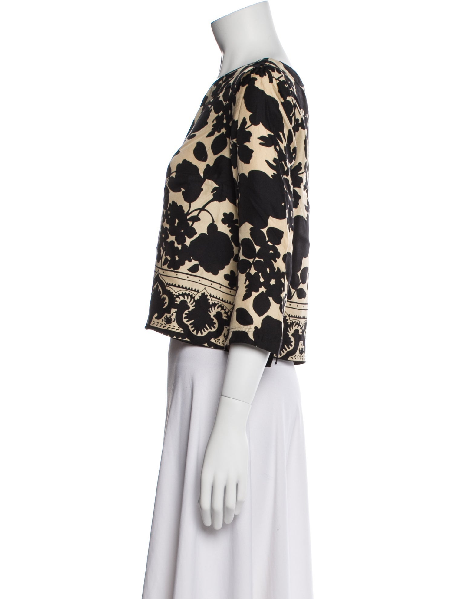 Chloé Silk Floral Print Crop Top