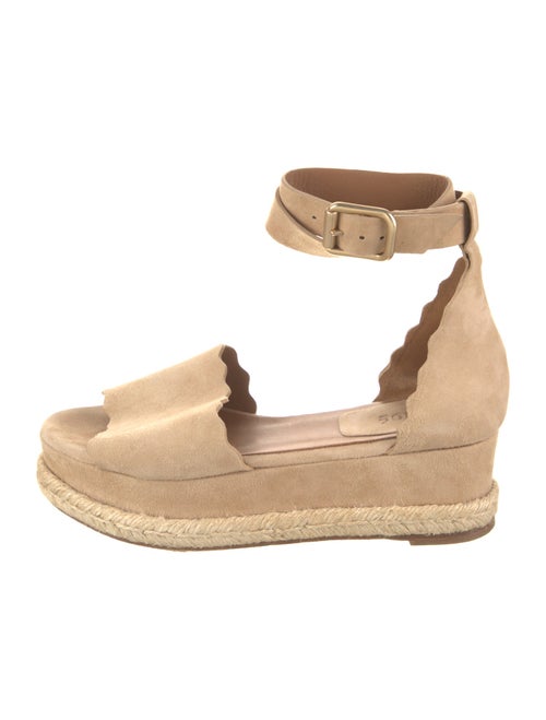 Chloé Suede Scalloped Accent Espadrilles