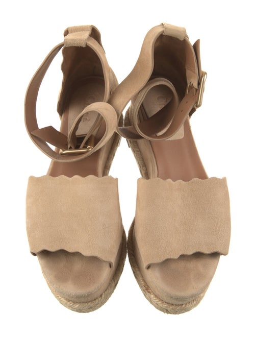 Chloé Suede Scalloped Accent Espadrilles