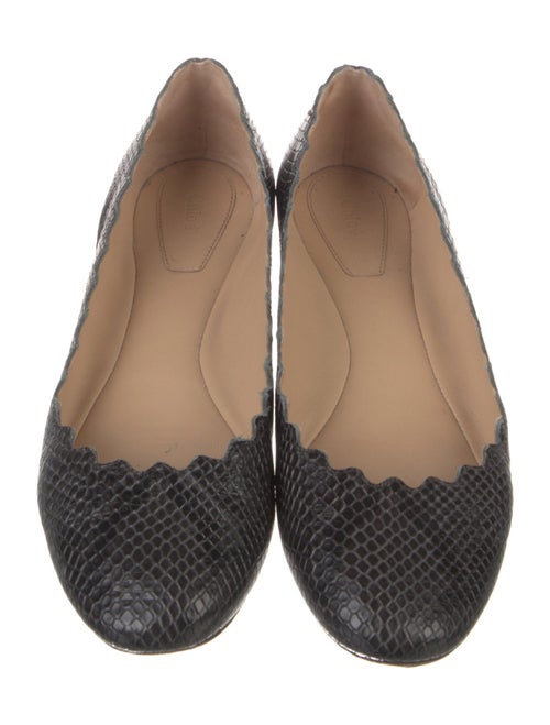 Chloé Leather Scalloped Accent Ballet Flats