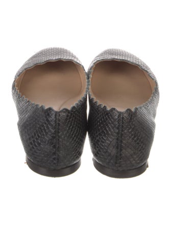Chloé Leather Scalloped Accent Ballet Flats