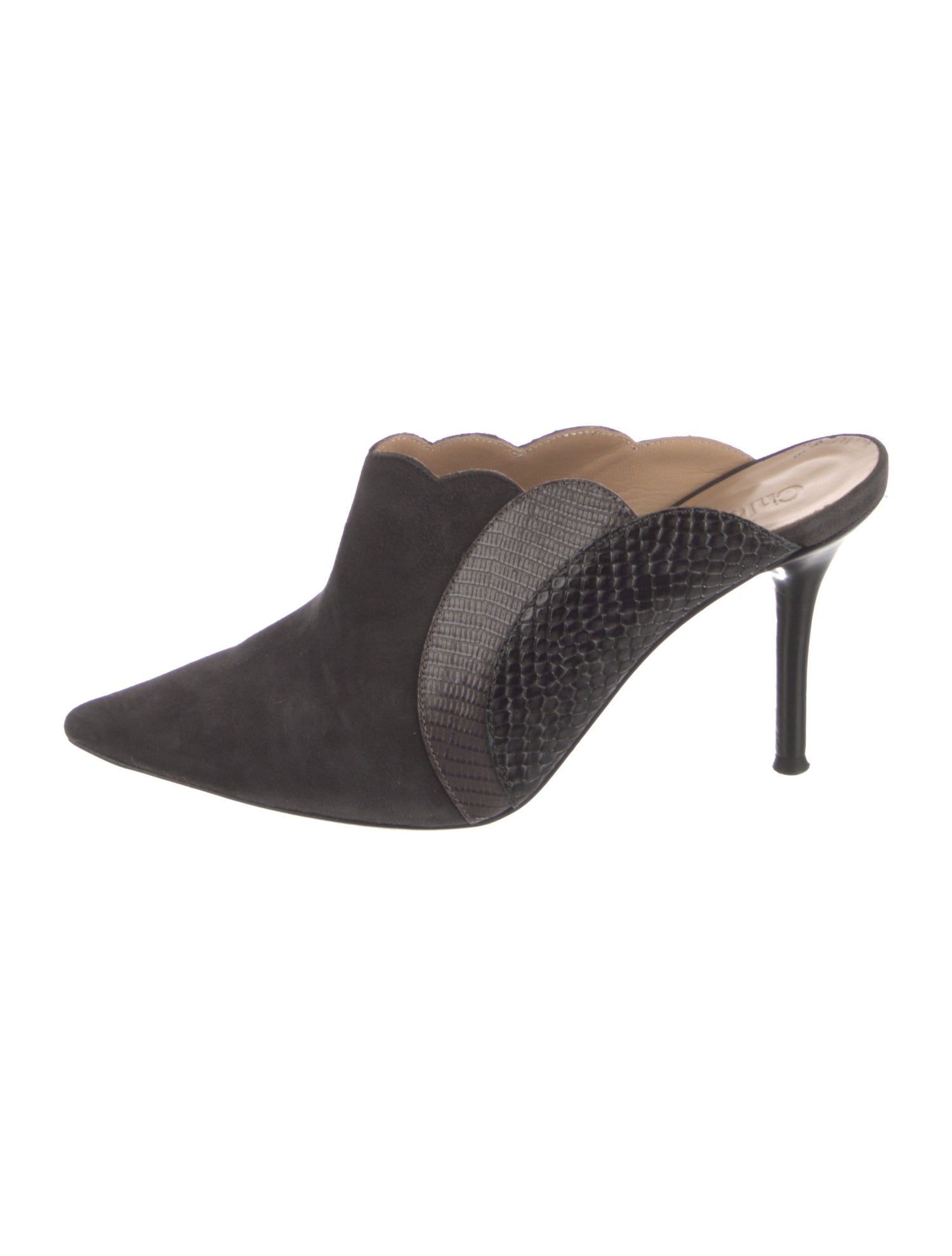 Chloé Suede Scalloped Accent Mules