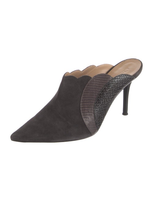 Chloé Suede Scalloped Accent Mules