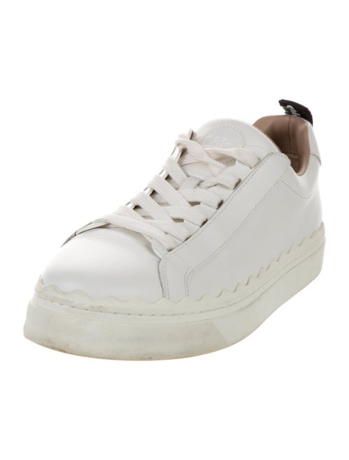 Chloé Leather Scalloped Accent Sneakers