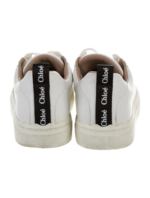 Chloé Leather Scalloped Accent Sneakers