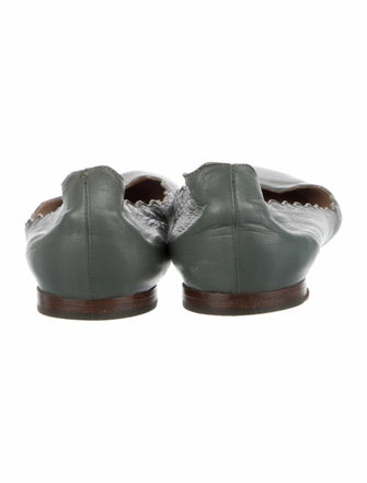 Chloé Leather Scalloped Accent Ballet Flats
