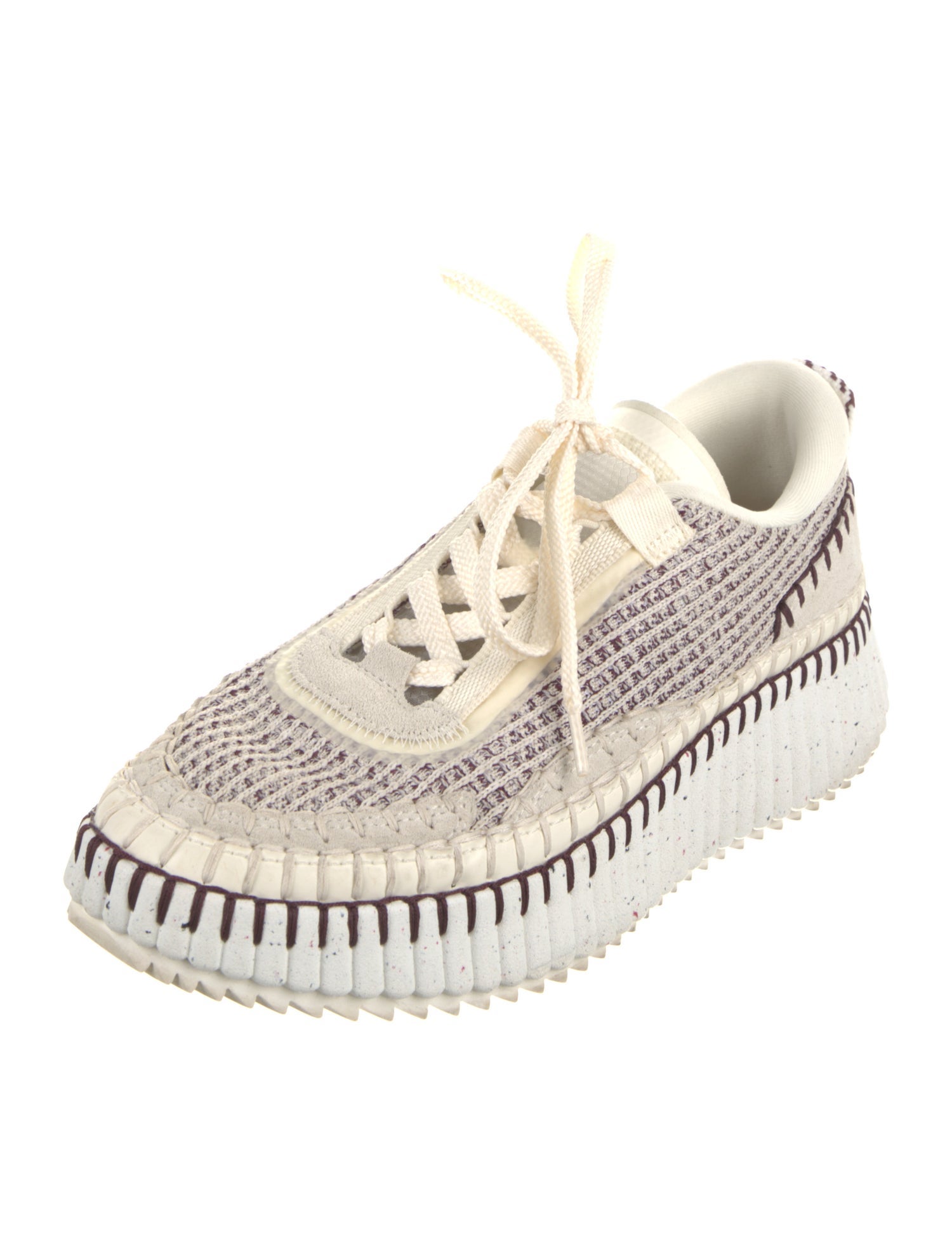 Chloé Animal Print Whipstitch Trim Sneakers
