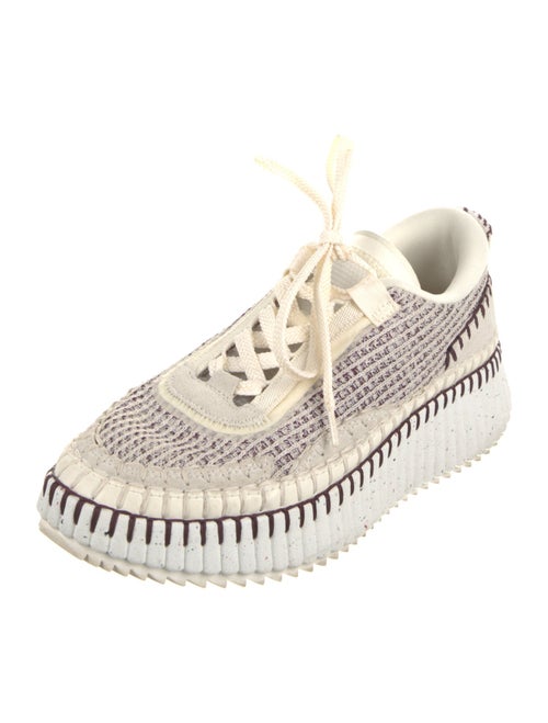 Chloé Animal Print Whipstitch Trim Sneakers