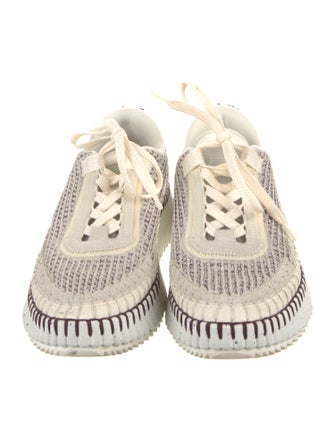 Chloé Animal Print Whipstitch Trim Sneakers