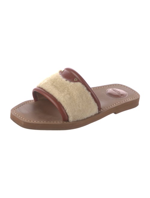 Chloé Shearling Whipstitch Trim Slides