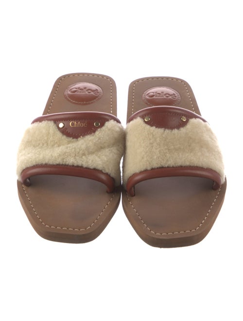 Chloé Shearling Whipstitch Trim Slides
