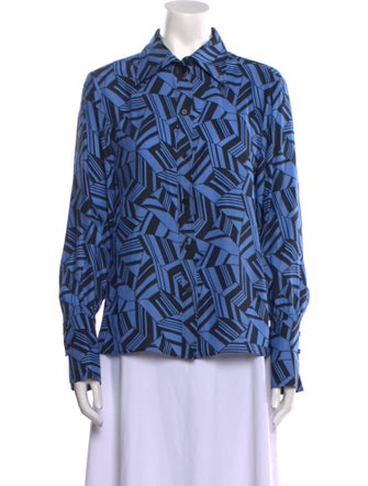 Chloé Silk Printed Button-Up Top