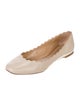Chloé Leather Scalloped Accent Ballet Flats