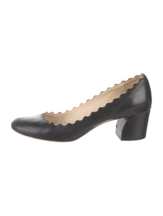 Chloé Leather Scalloped Accent Pumps