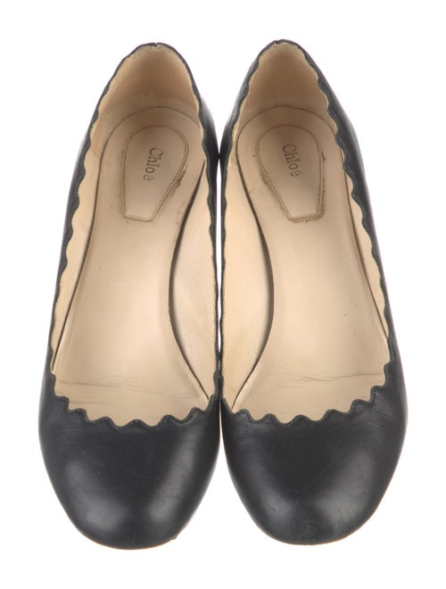 Chloé Leather Scalloped Accent Pumps