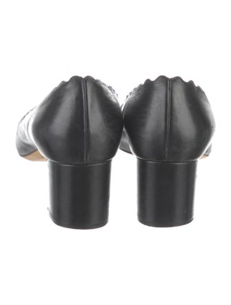 Chloé Leather Scalloped Accent Pumps