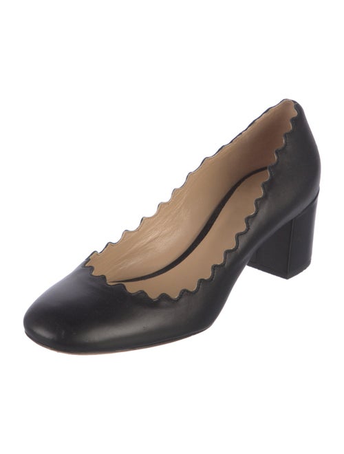Chloé Leather Scalloped Accent Pumps