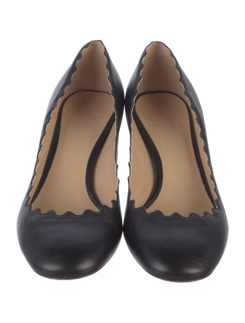 Chloé Leather Scalloped Accent Pumps