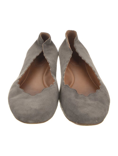 Chloé Suede Scalloped Accent Ballet Flats