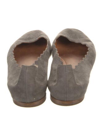 Chloé Suede Scalloped Accent Ballet Flats