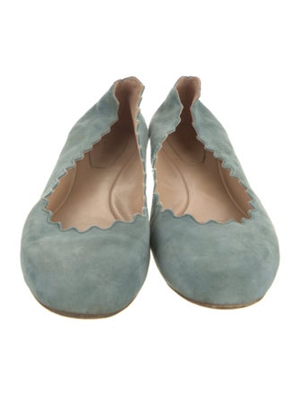 Chloé Suede Scalloped Accent Ballet Flats