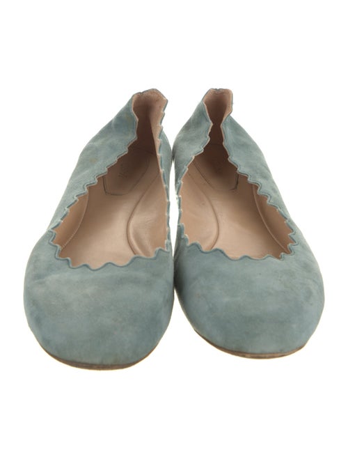 Chloé Suede Scalloped Accent Ballet Flats