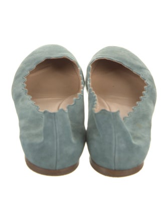 Chloé Suede Scalloped Accent Ballet Flats