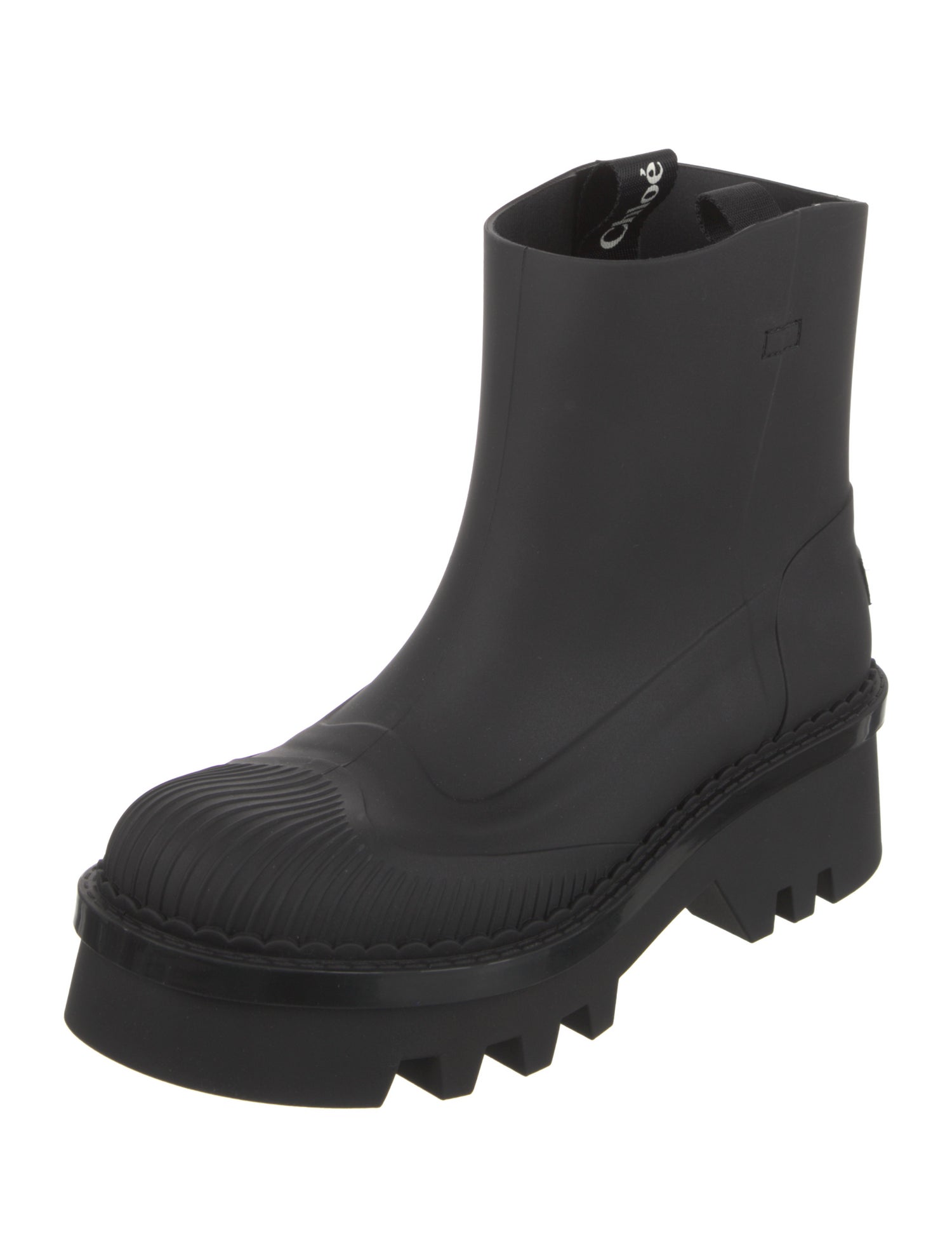 Chloé Rubber Scalloped Accent Rain Boots