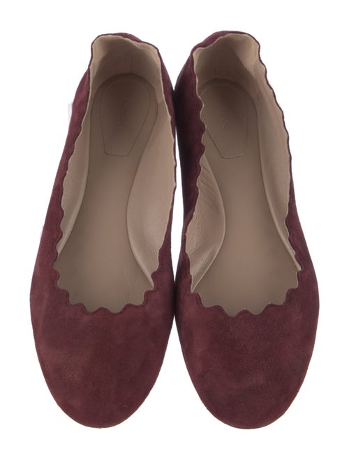 Chloé Suede Scalloped Accent Ballet Flats