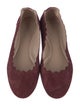 Chloé Suede Scalloped Accent Ballet Flats