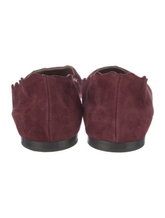 Chloé Suede Scalloped Accent Ballet Flats
