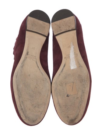 Chloé Suede Scalloped Accent Ballet Flats