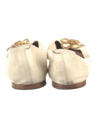 Chloé Leather Chain-Link Accents Flats