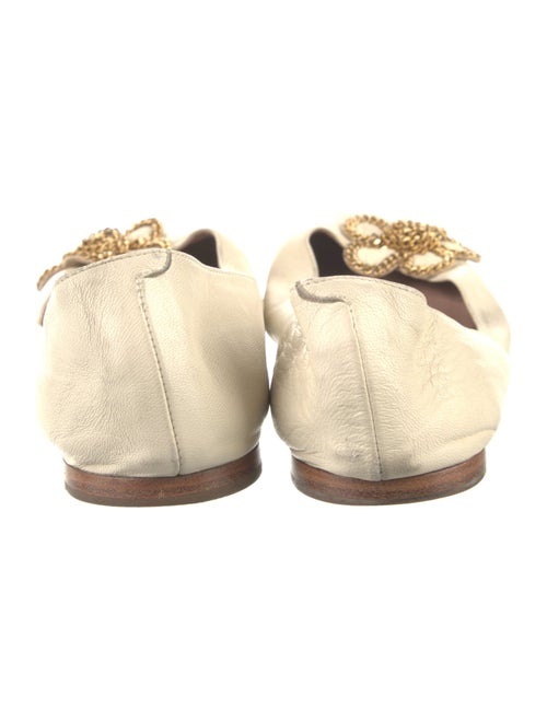 Chloé Leather Chain-Link Accents Flats