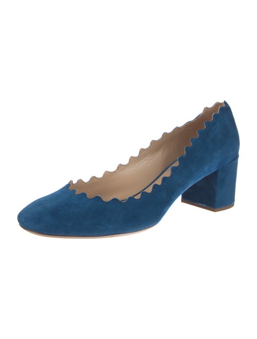 Chloé Suede Scalloped Accent Pumps